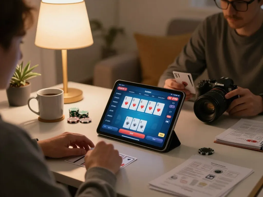 Online player engaged with rr88 app in a cozy living room