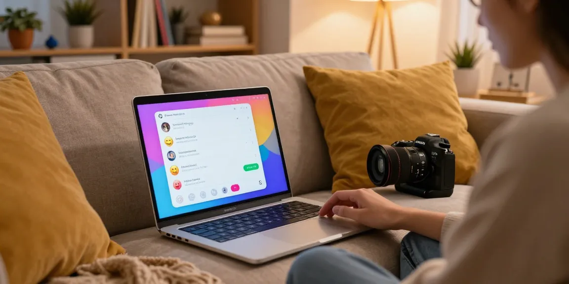 Porn chat AI user interacting in a cozy virtual space with warm lighting.