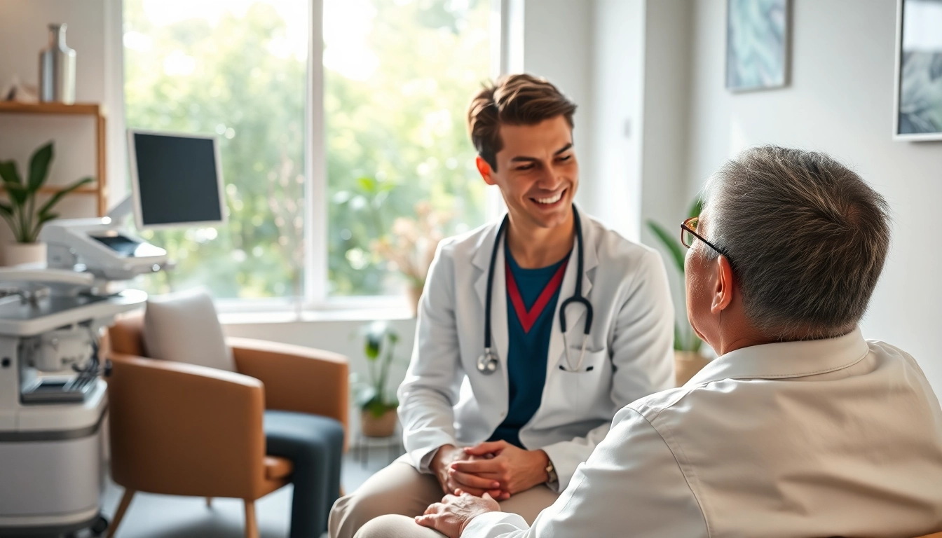Engaging consultation at a personalised health clinic Sydney highlighting a caring doctor and relaxed atmosphere.