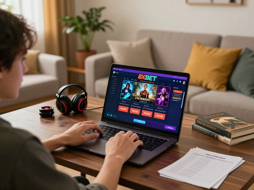 Engaging in online gambling at nhà cái 8xbet, showcasing a vibrant casino interface and responsible bankroll management.