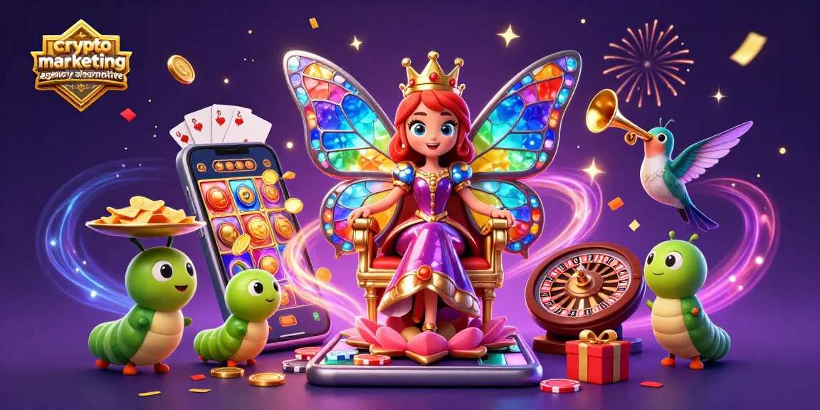 Engage with vibrant elements showcasing a crypto marketing agency alternative in an energetic casino environment.