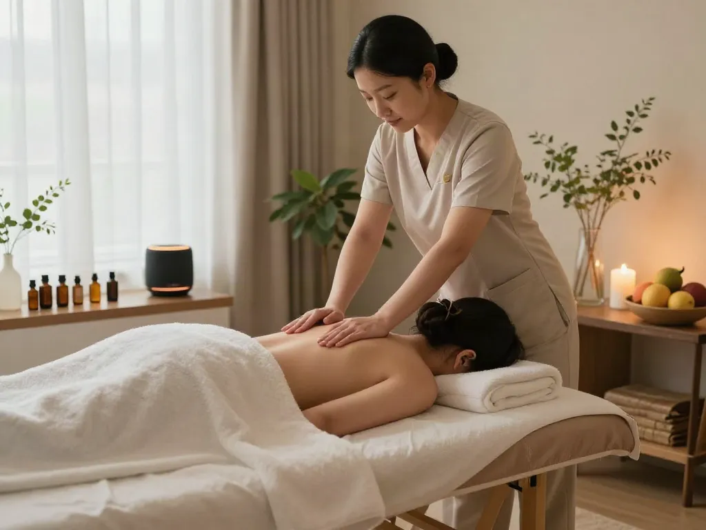 Experience a calming 파주출장마사지 in a tranquil home setting with serene ambiance.