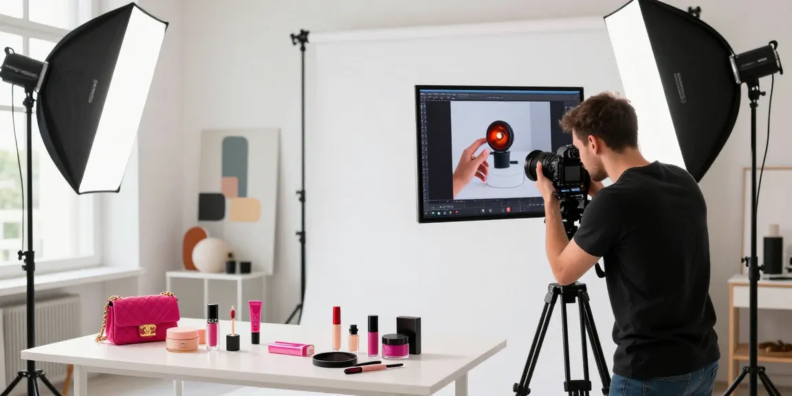 Photographe de produits à Milan mettant en avant des accessoires de mode et des cosmétiques.
