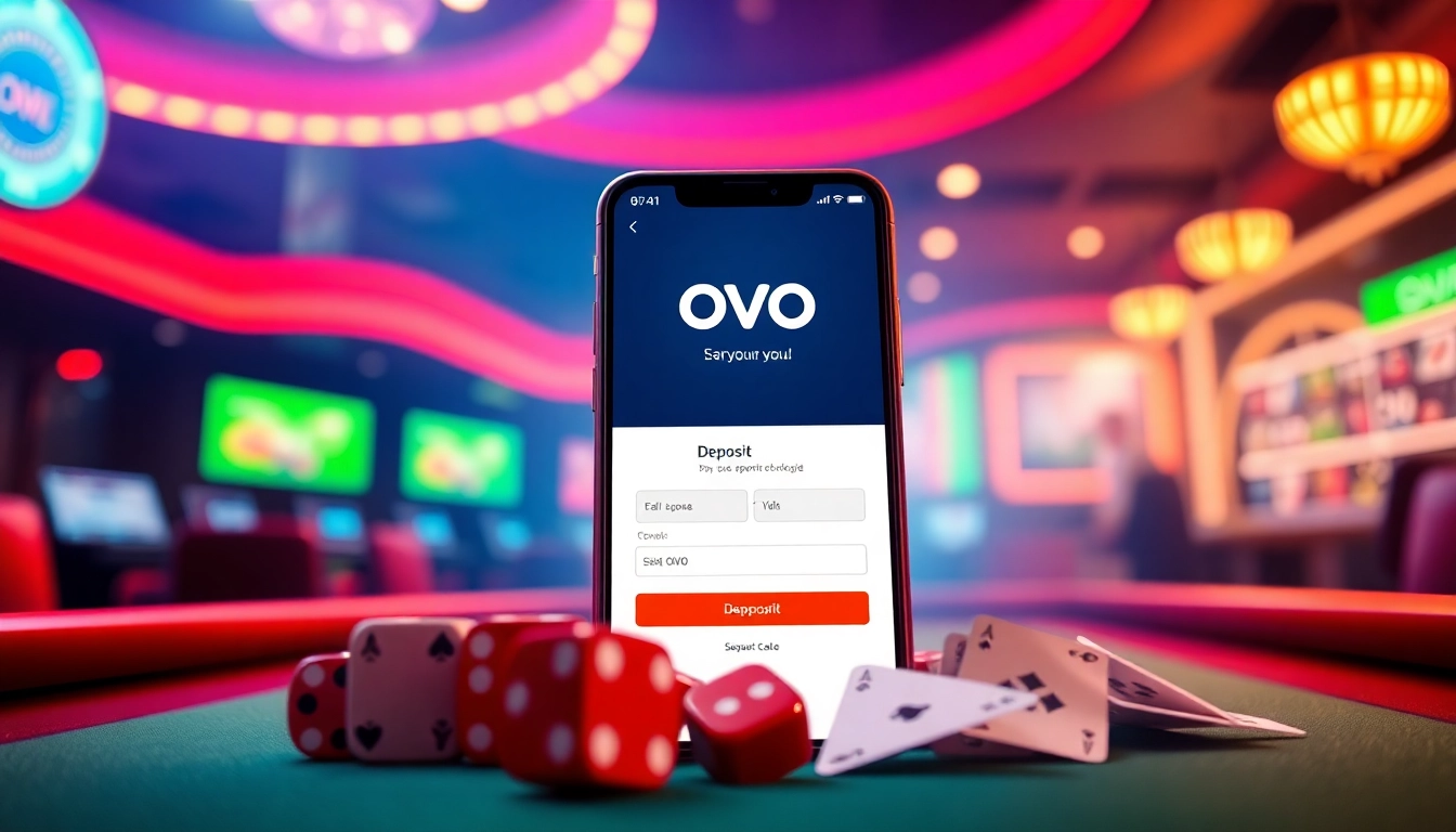 Engaging smartphone display for deposit ovo totoplay88 in a lively online casino setting.