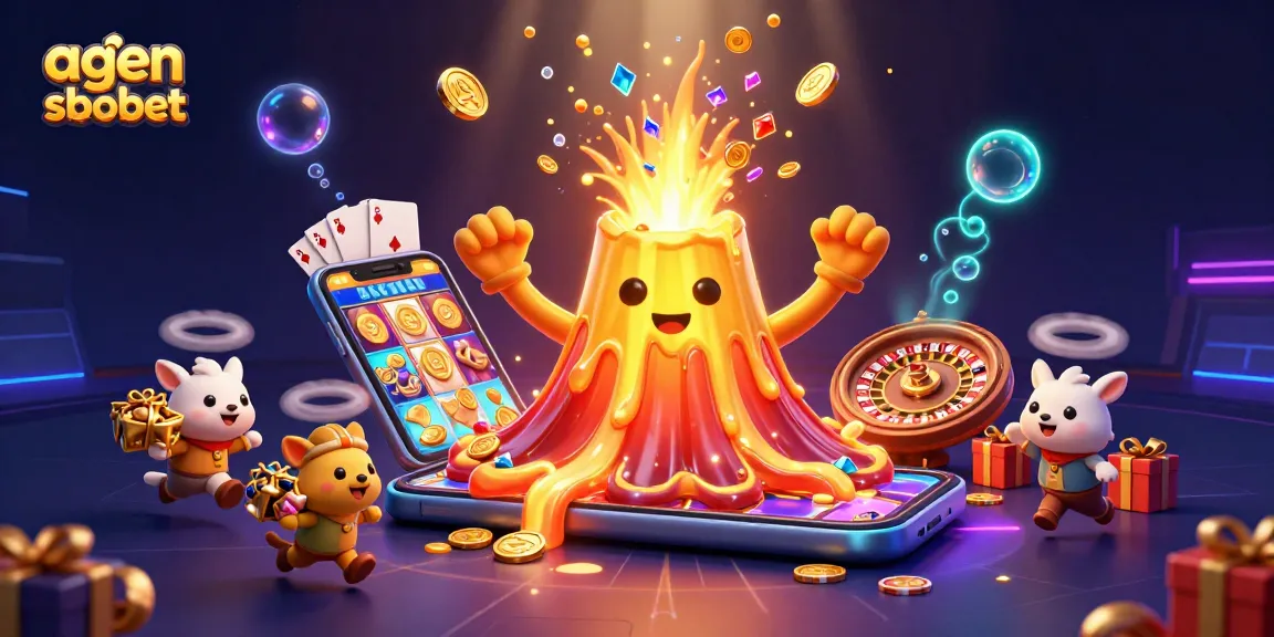 Engage with agen sbobet in an exciting 3D illustration featuring treasures and gaming elements.