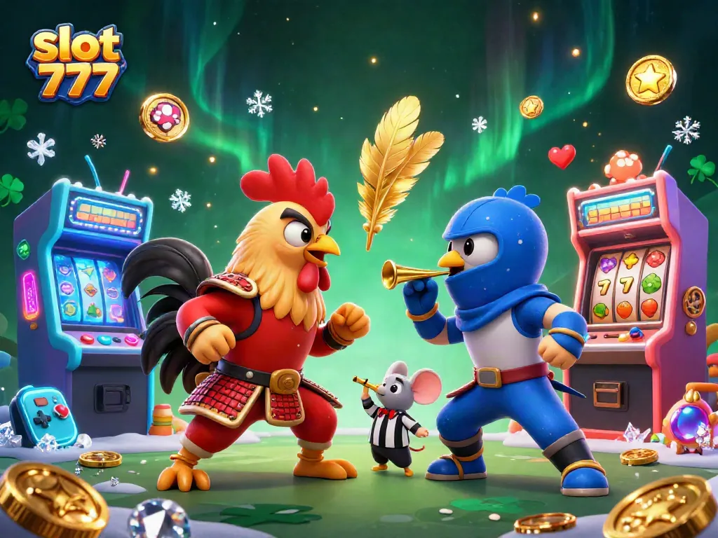 Putar slot 777 untuk jackpot besar dengan simbol berkilau dan elemen mesin slot yang berwarna-warni.