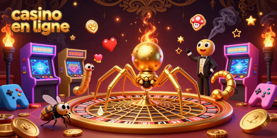 Placer des paris dans un majestueux casino en ligne sur une toile d'araignée en or.