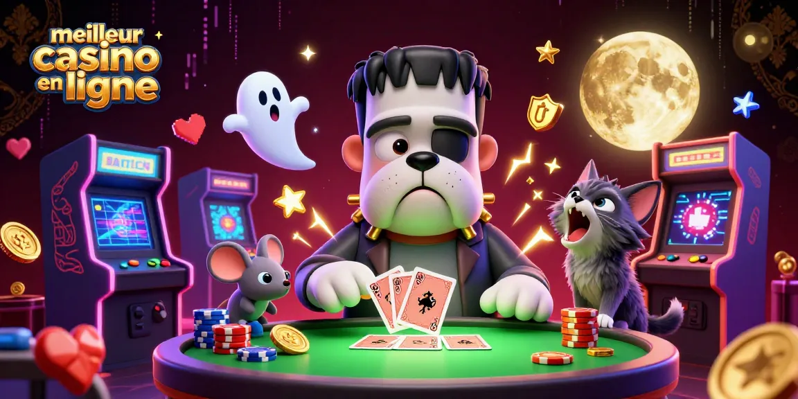 Jouez au meilleur casino en ligne avec des personnages amusants dans une scène riche en couleurs et en ambiance.