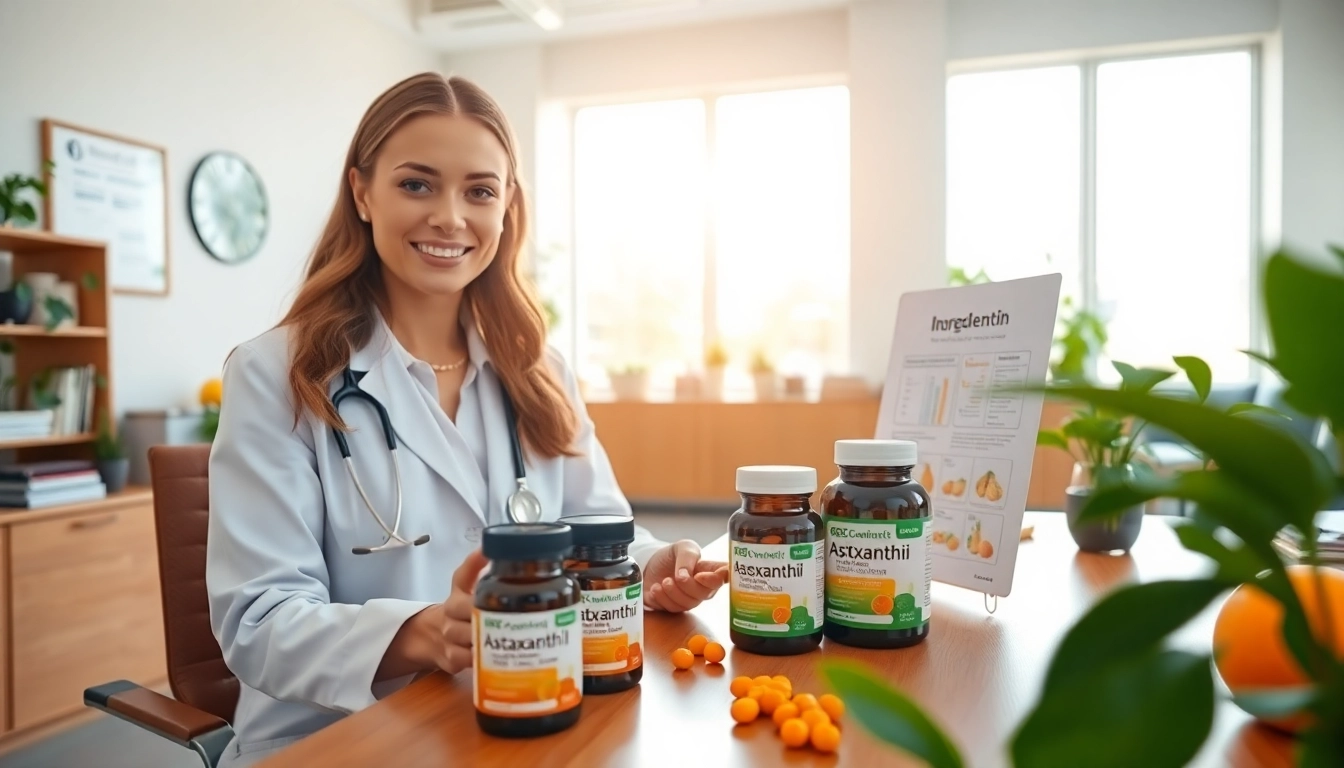 Learn about long term astaxanthin dosage with a focused professional in a serene setting.