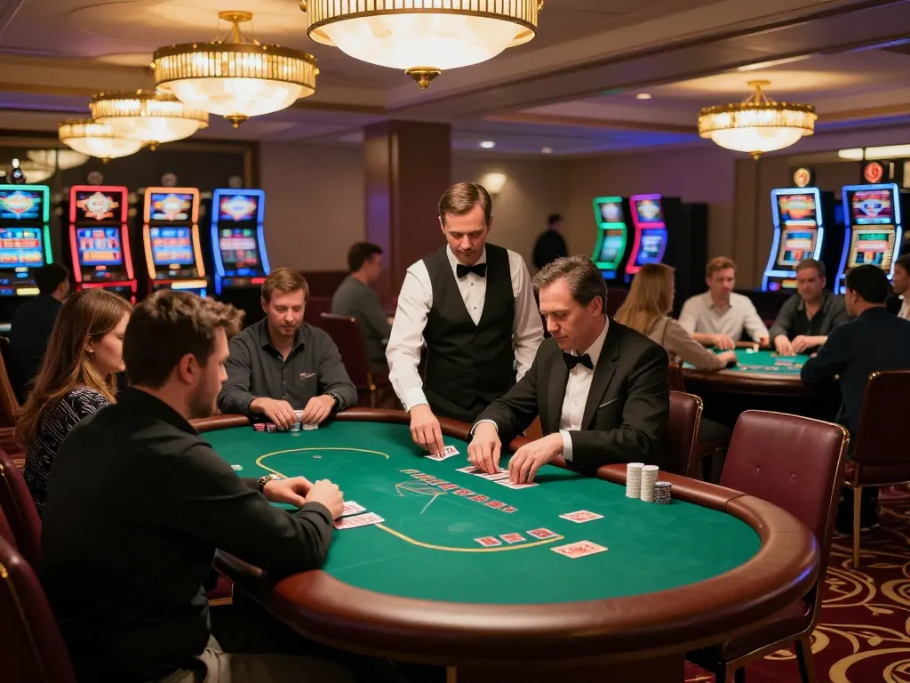 Engaged players at keonhacaii88 poker tables experiencing an upscale casino atmosphere