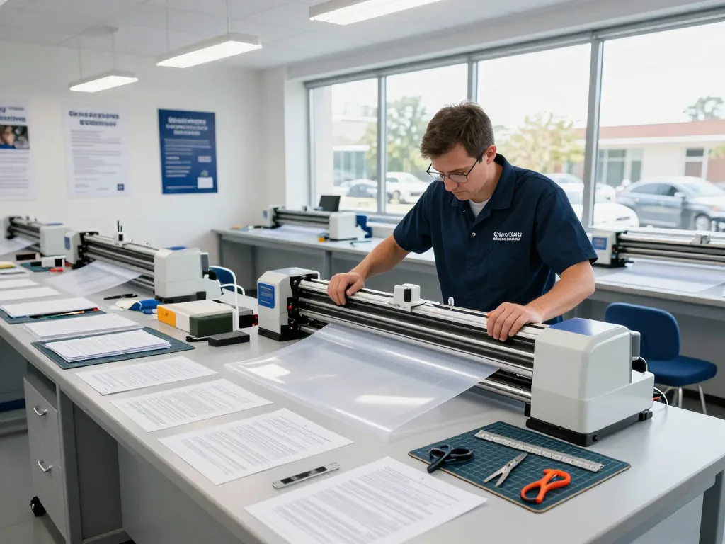 Providing reliable địa chỉ bóc ép plastic hà nội with expert technicians ensuring quality lamination services in a modern workspace.