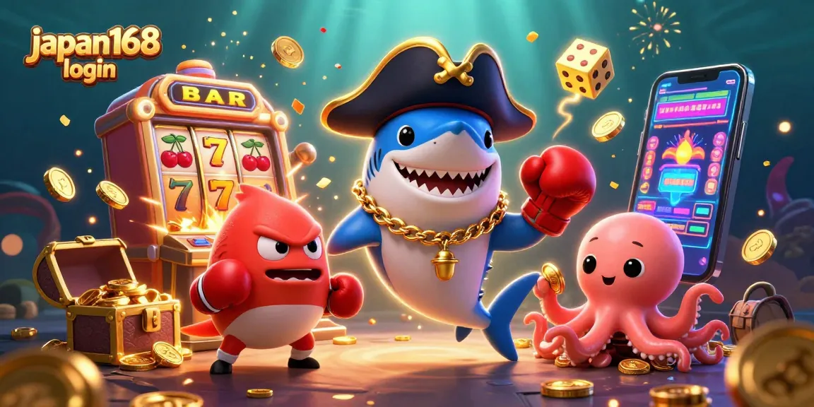 Enjoy exciting games and features at japan168 login in this vibrant 3D casino illustration.