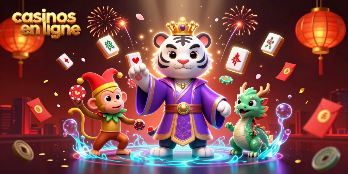 Plongez dans l'univers des casinos en ligne avec cette illustration animée captivante.