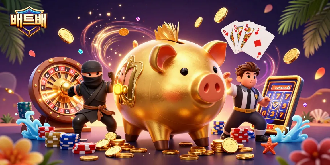 Engage in thrilling gaming action with 배트맨티비 featuring a dynamic scene of cartoon characters in a vibrant casino.