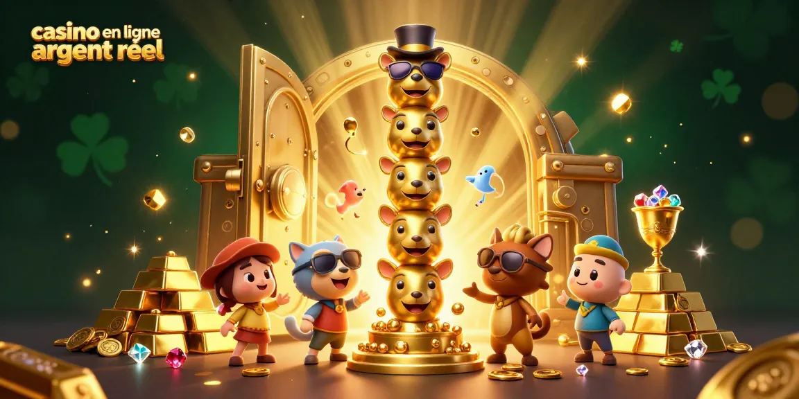 Jouez et gagnez dans un casino en ligne argent réel avec des trésors scintillants et des personnages animés.