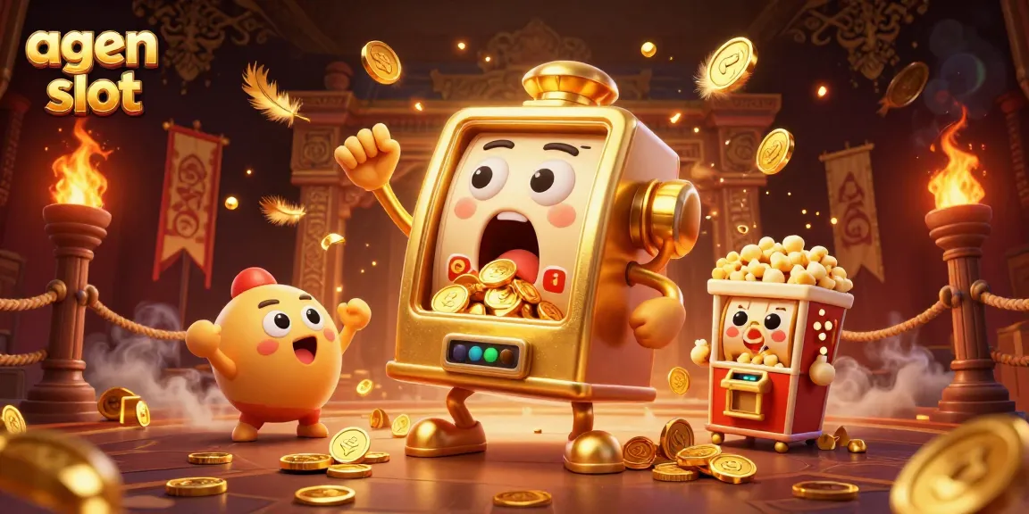Pemain slot memenangkan jackpot dengan koin berjatuhan, ciri khas agen slot paling populer.