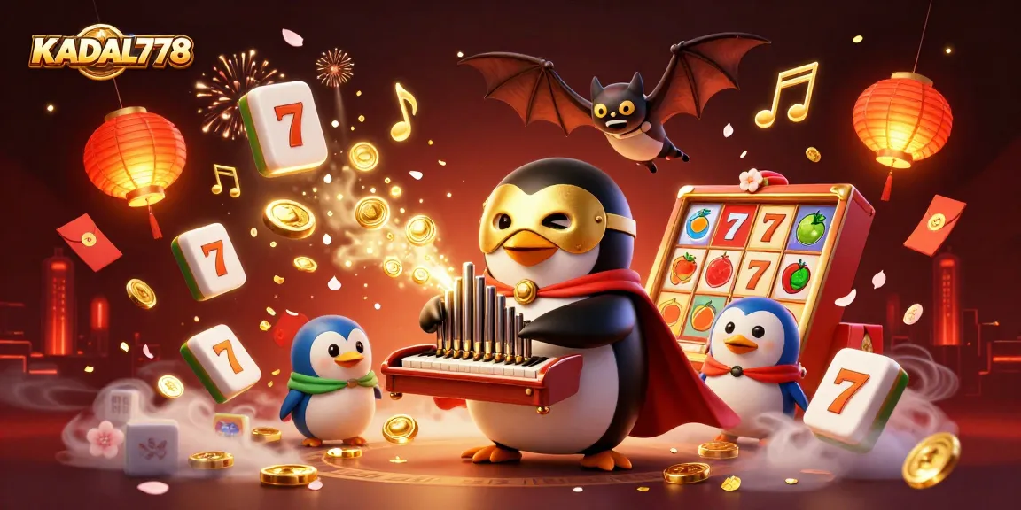 KADAL778 brings thrilling slot action with a golden opera penguin and festive elements.