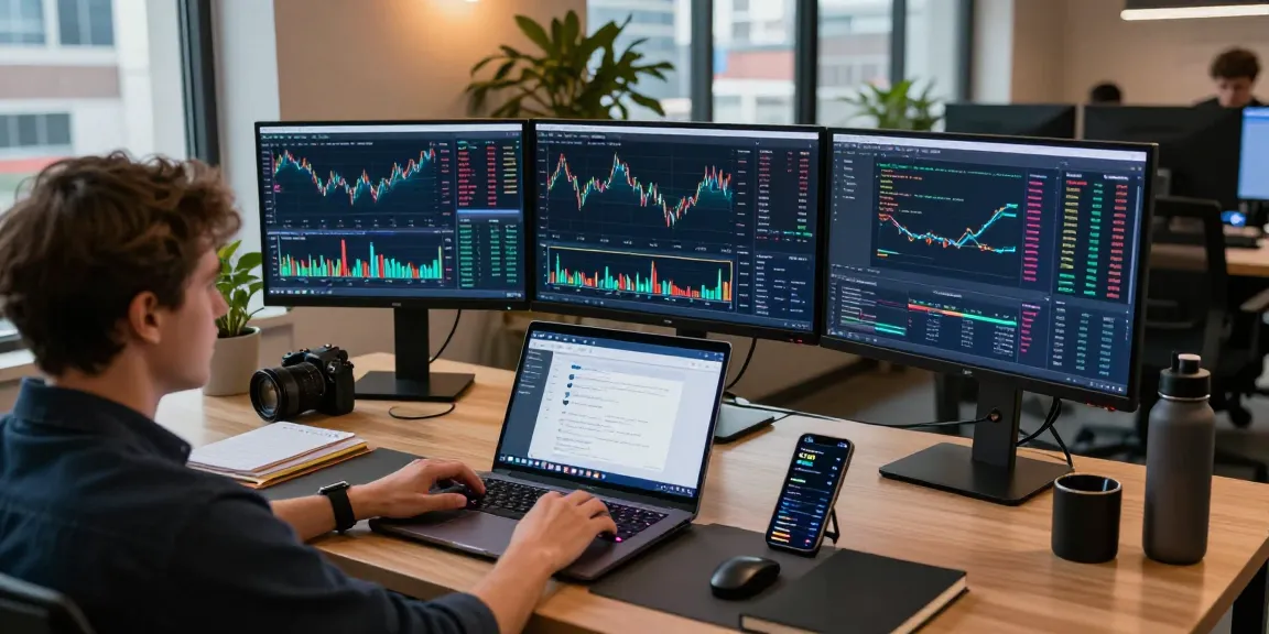 Cricbet cryptocurrency trading workspace with live market analysis, smart contract interfaces, and a modern tech setup.
