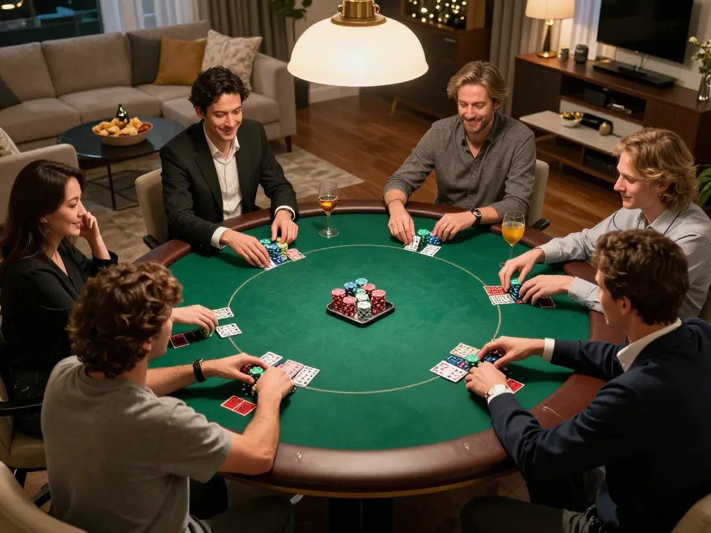 Engaging home poker game showcasing a lively atmosphere at the best widget store.