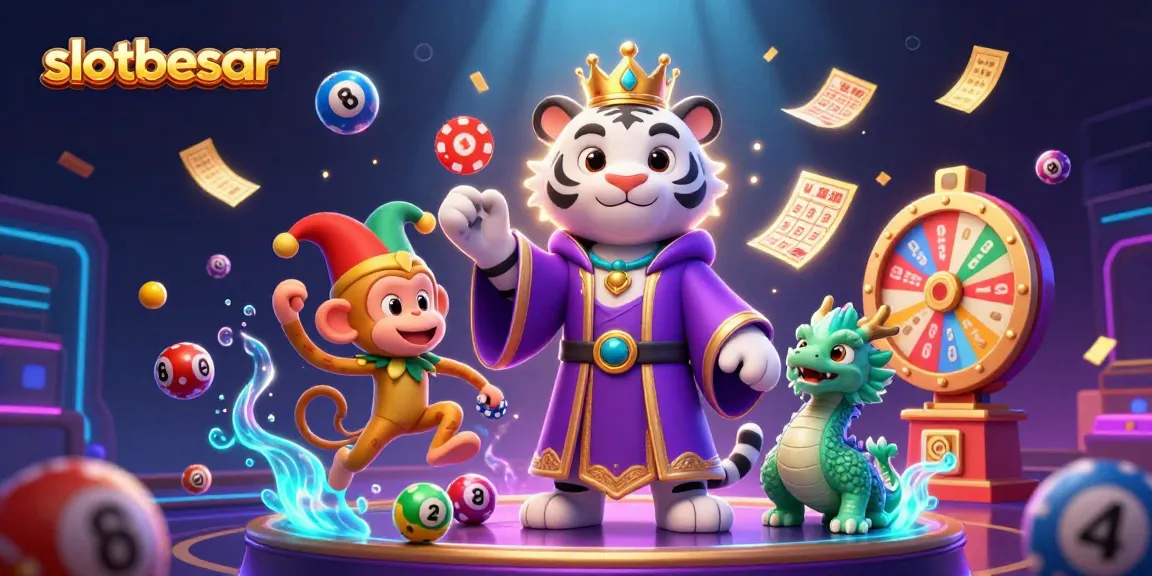 Experience thrilling wins at slotbesar with vibrant casino elements and lively characters.