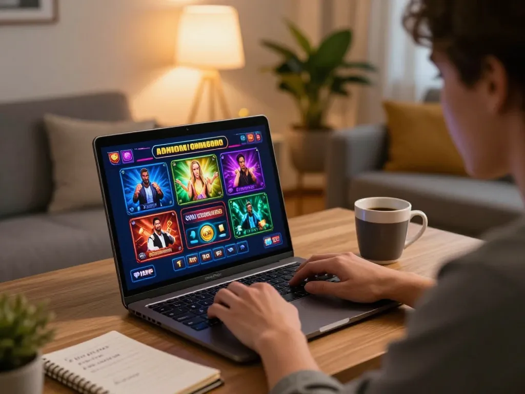 Engaging online casinos in Canada experience with a person utilizing a laptop for strategic betting.