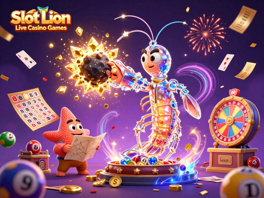 Experience Slot Lion Live Casino Games with thrilling 3D casino action and vibrant game elements.