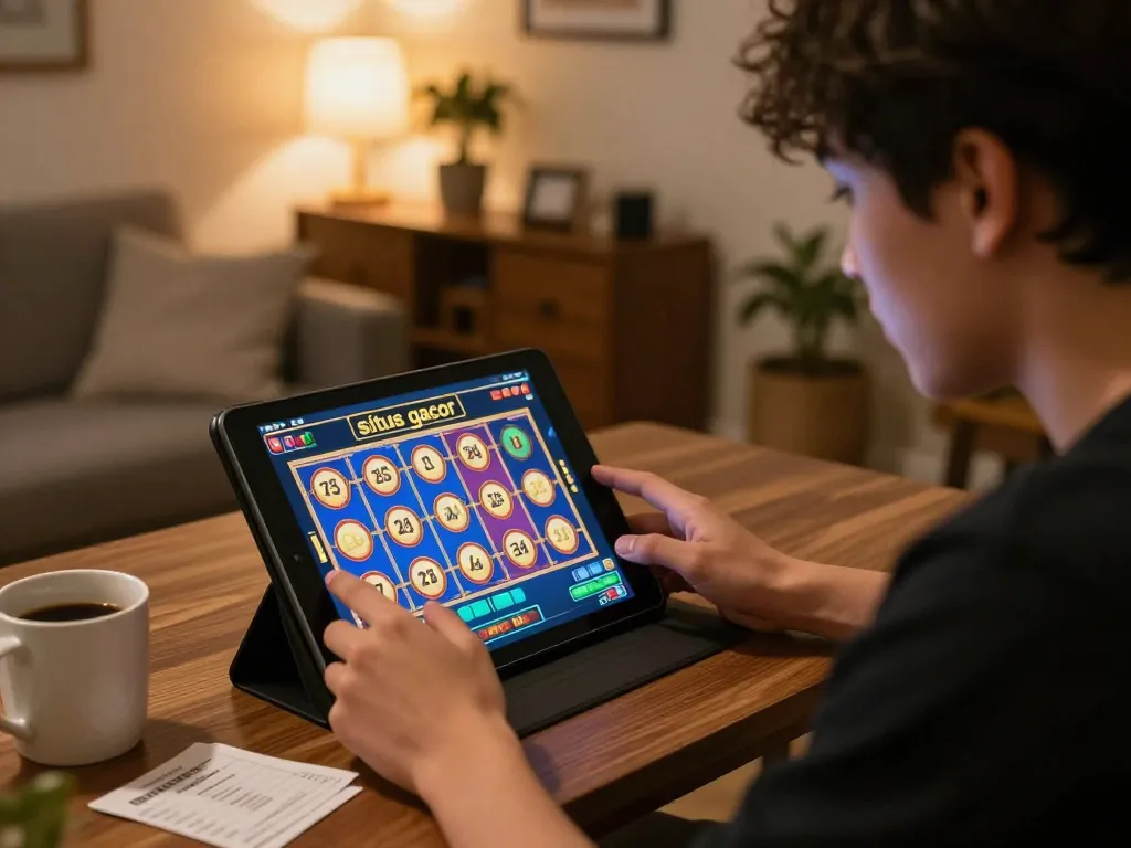 Player enjoying an exciting slots session on a situs gacor, highlighting strategic gameplay and engaging atmosphere.