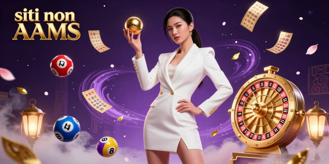 Vivi il brivido del gioco nei siti non AAMS, dove elementi colorati di lotteria circondano una scena di casinò glamour.