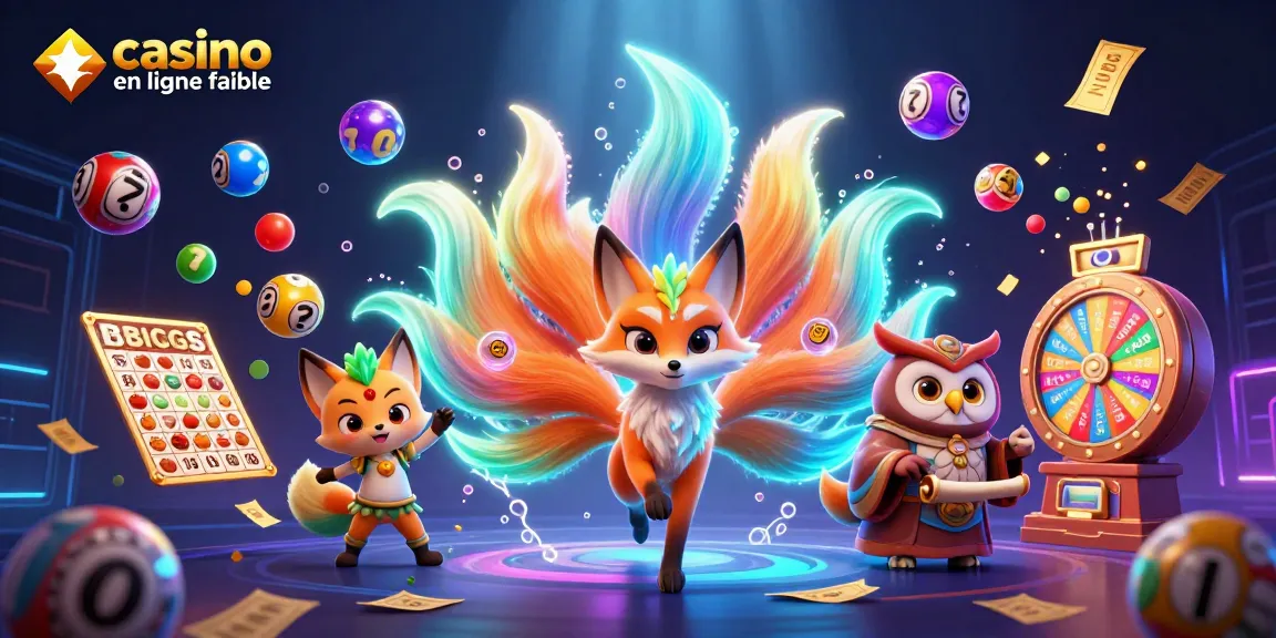 Découvrez la magie du casino en ligne fiable avec un renard à neuf queues et des éléments de jeu vibrants.