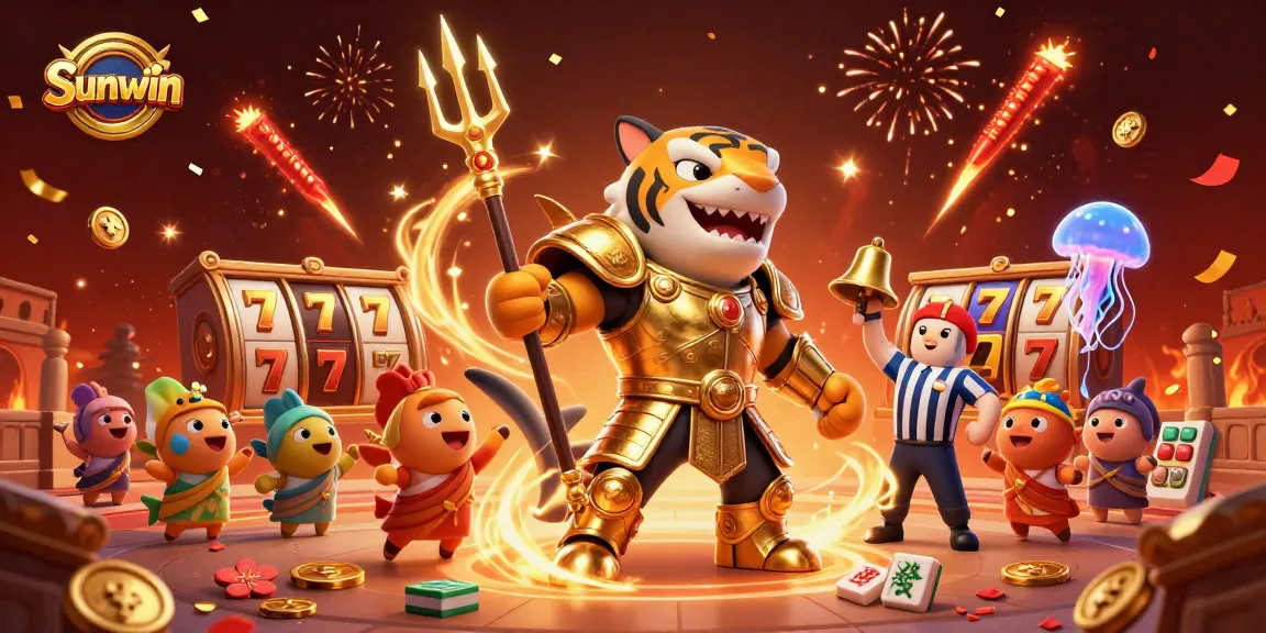 Engage with Sunwin's exciting slot games featuring vibrant jackpot elements and a lively underwater scene