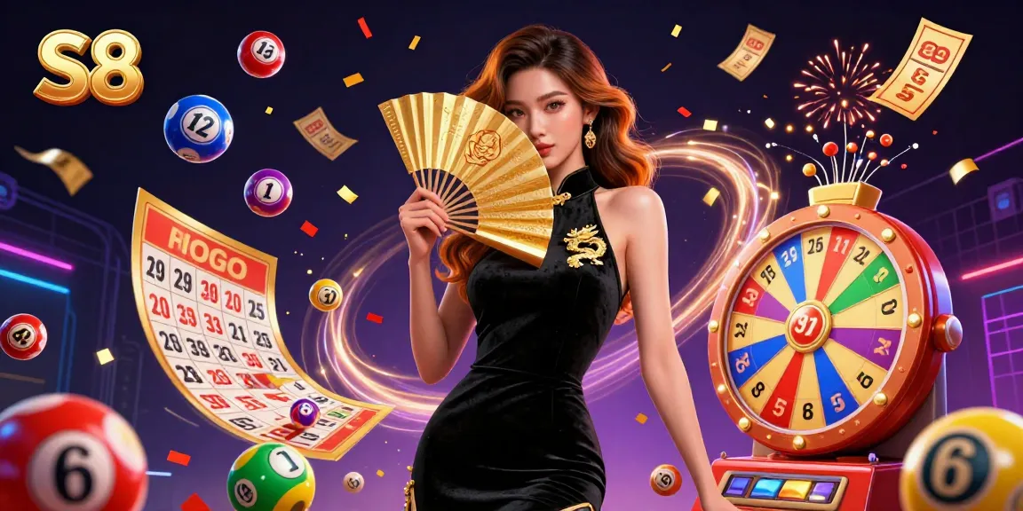 S8 reveals exciting lottery action with colorful balls and dynamic gaming elements creating an electrifying casino atmosphere.