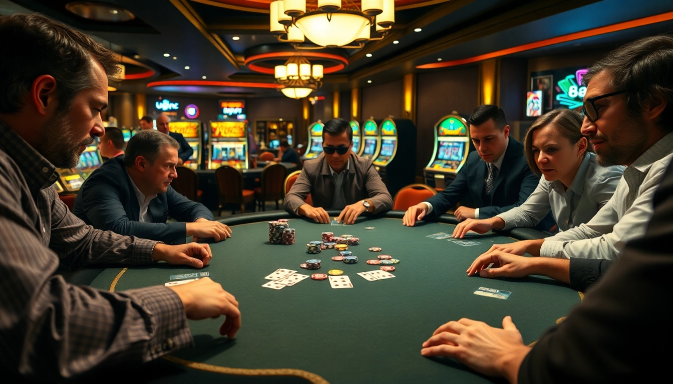 Permainan poker yang seru dengan chips dan kartu, menciptakan suasana menegangkan ondel4d.