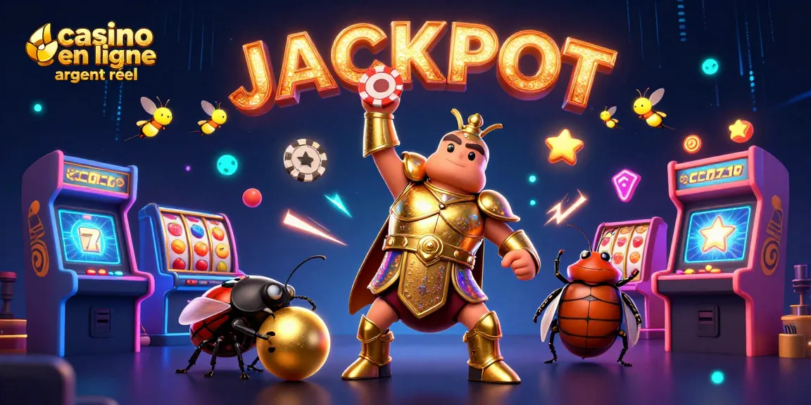 Découvrez l'univers captivant du casino en ligne argent réel avec des personnages animés tentant leur chance à la machine à sous.