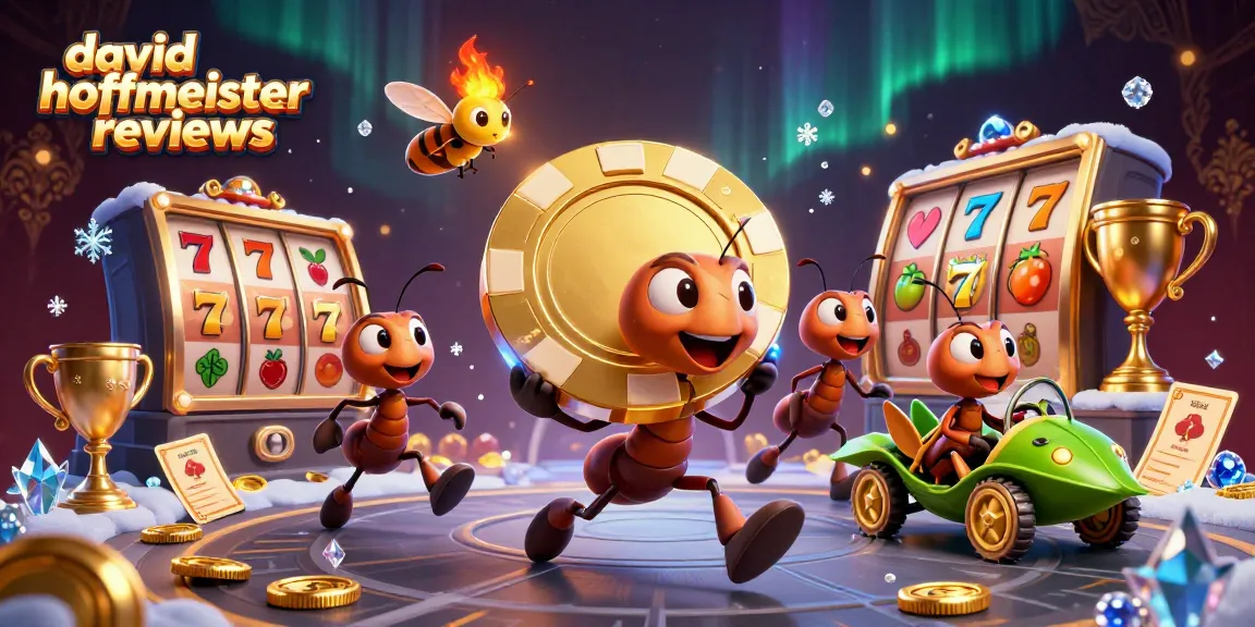 david hoffmeister reviews highlights a lively heist scene with ants and casino elements, creating a thrilling atmosphere.