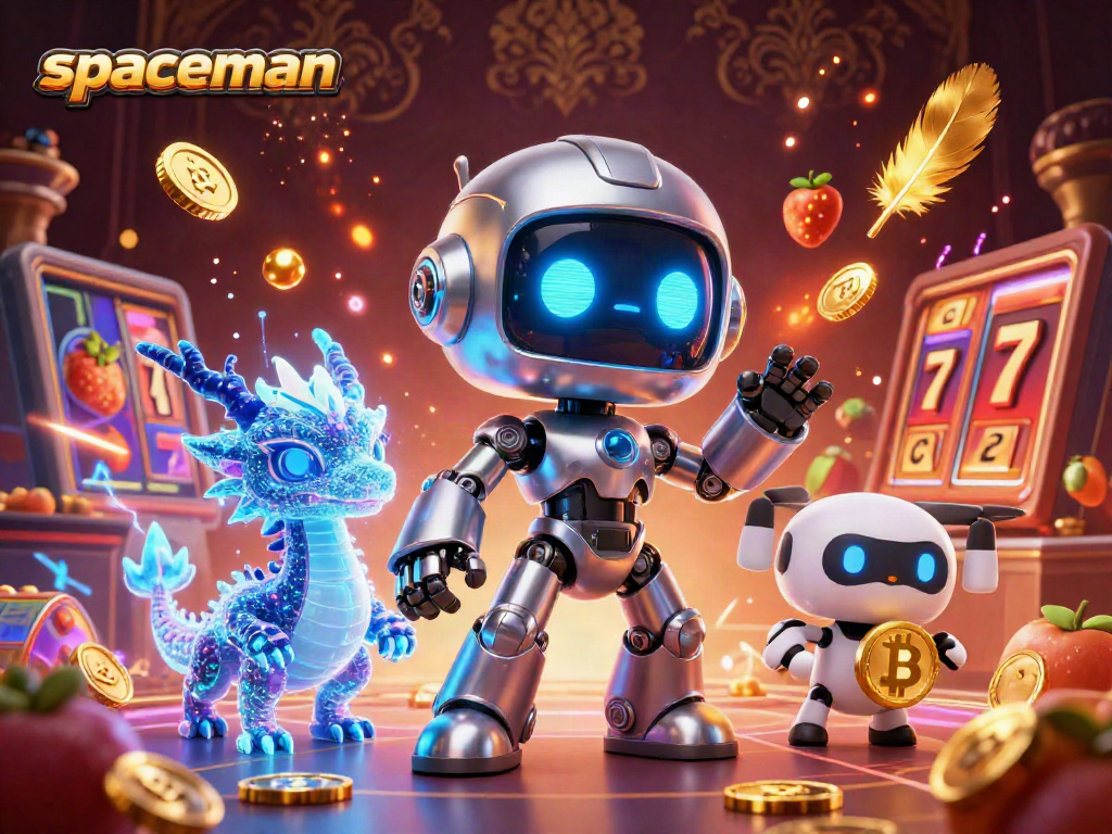 Experience the thrilling spaceman slot machine adventure with vibrant 3D characters and casino elements.