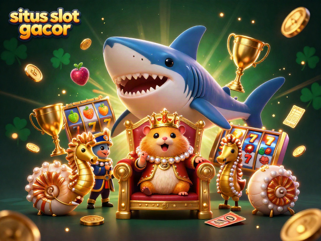 Engage in situs slot gacor with dynamic slot reels and vibrant casino elements in a captivating 3D illustration.