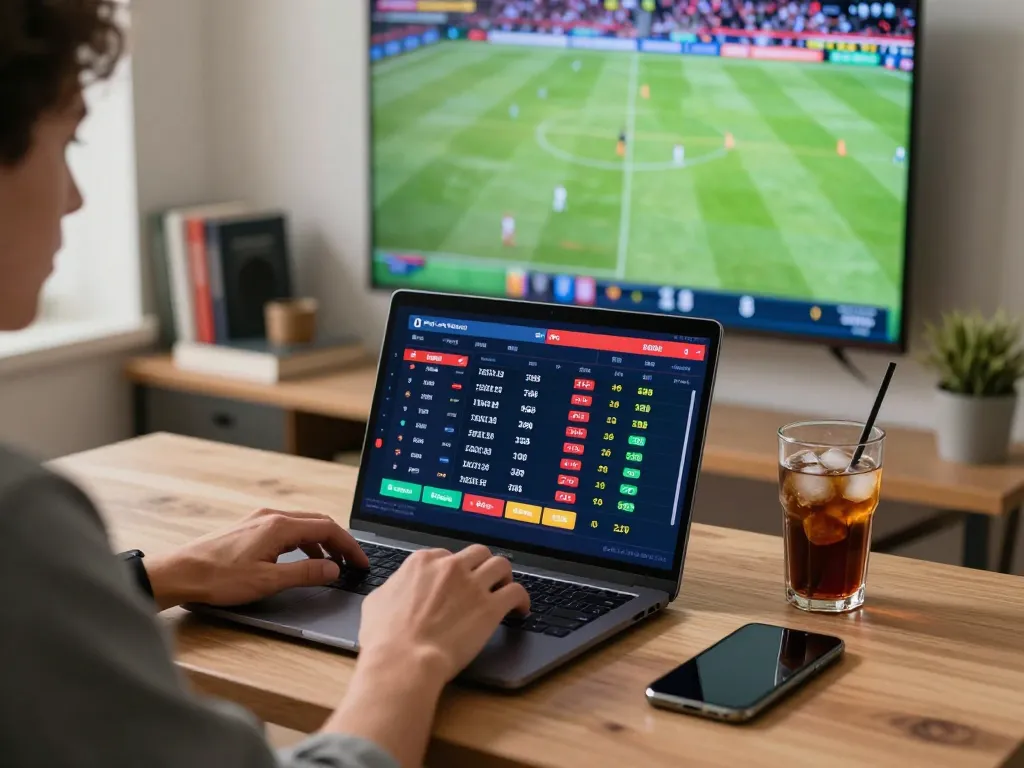 Engaging online sports betting scene showcasing a user on sv368 with exciting live sports highlights and betting interface.