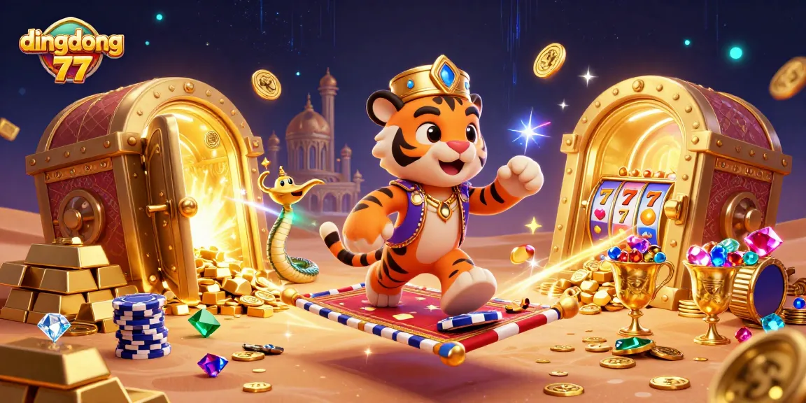 Dive into excitement with dingdong 77's dynamic slot scene featuring treasure and adventure.