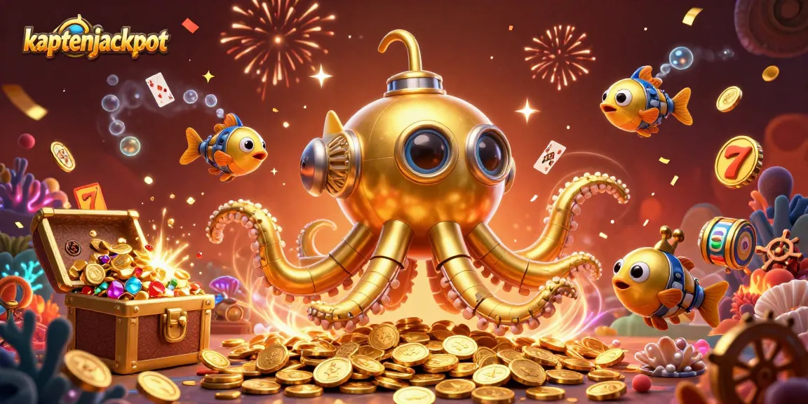 Win big with kaptenjackpot as the golden kraken submarine emerges from coins!