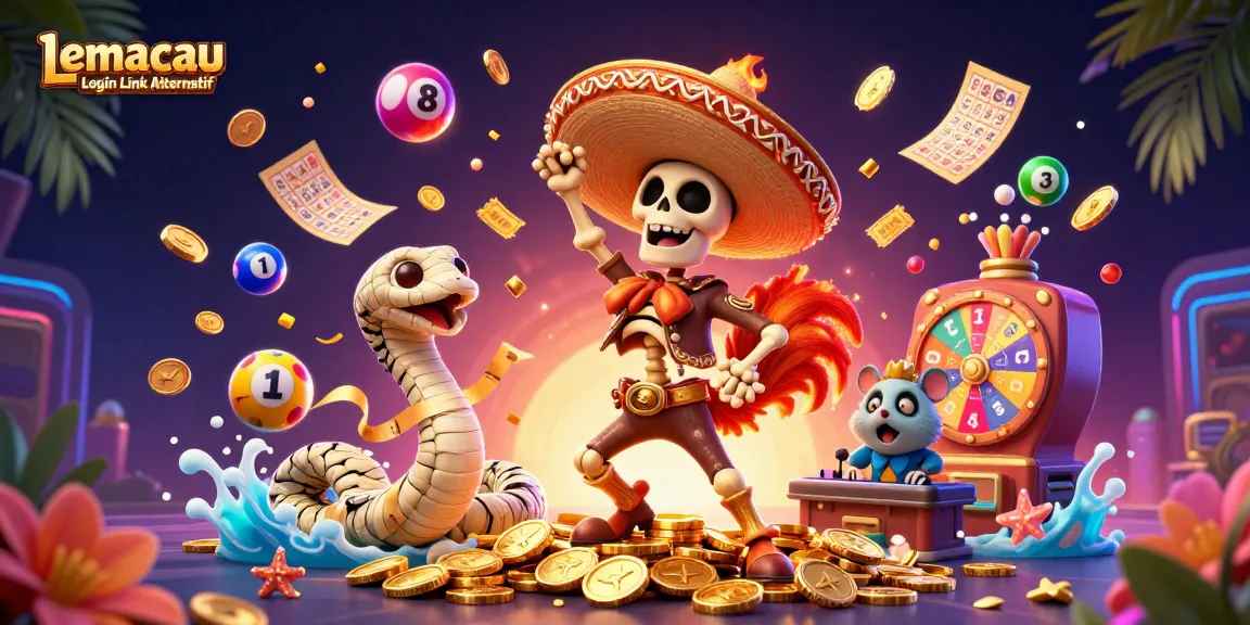 Join the excitement with Lemacau Login Link Alternatif as our mariachi rooster dances on gold!