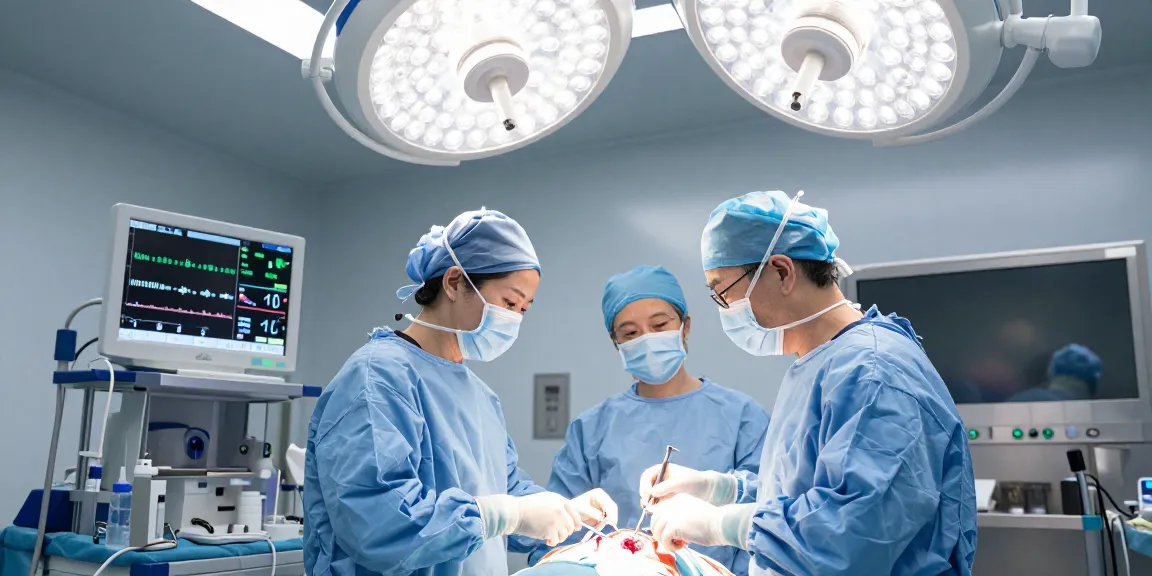 Focused neurosurgeon performing a beyin ameliyatı with surgical precision in a modern operating room, showcasing advanced medical practices.