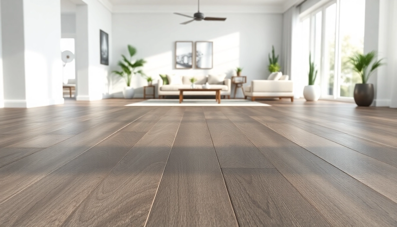 View of modern vinyl plank flooring in a sleek living room setting with natural light.