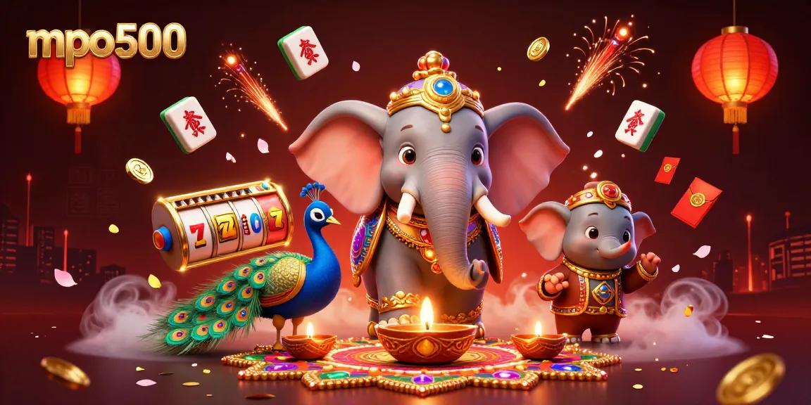 Engage in thrilling gameplay at mpo500 with a vibrant casino-themed illustration.