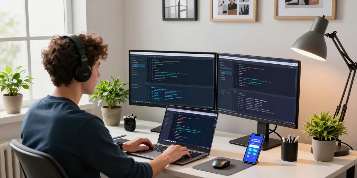 OpenClawd interface displayed on multiple monitors in a vibrant home office with a software developer engaged in remote collaboration.