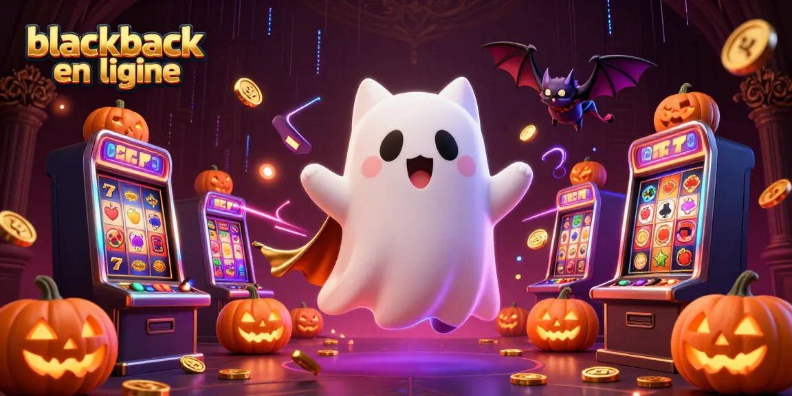 Jouez au blackjack en ligne dans une scène captivante pleine de fantômes et de jackpots scintillants.