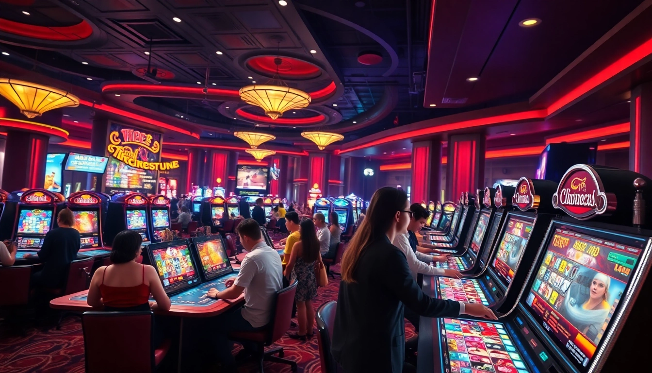 Engaged players enjoying the thrill of Non Uk Casino gaming at vibrant tables and machines.