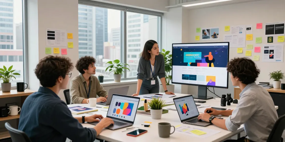 Dynamic web design studio in Hong Kong, showcasing the creative team collaborating on innovative website design.