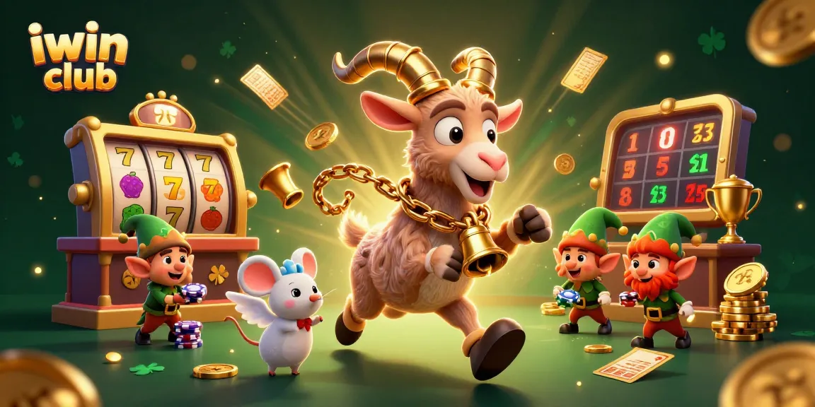 Experience thrilling gaming at iwin club with festive casino characters and exciting slot elements.