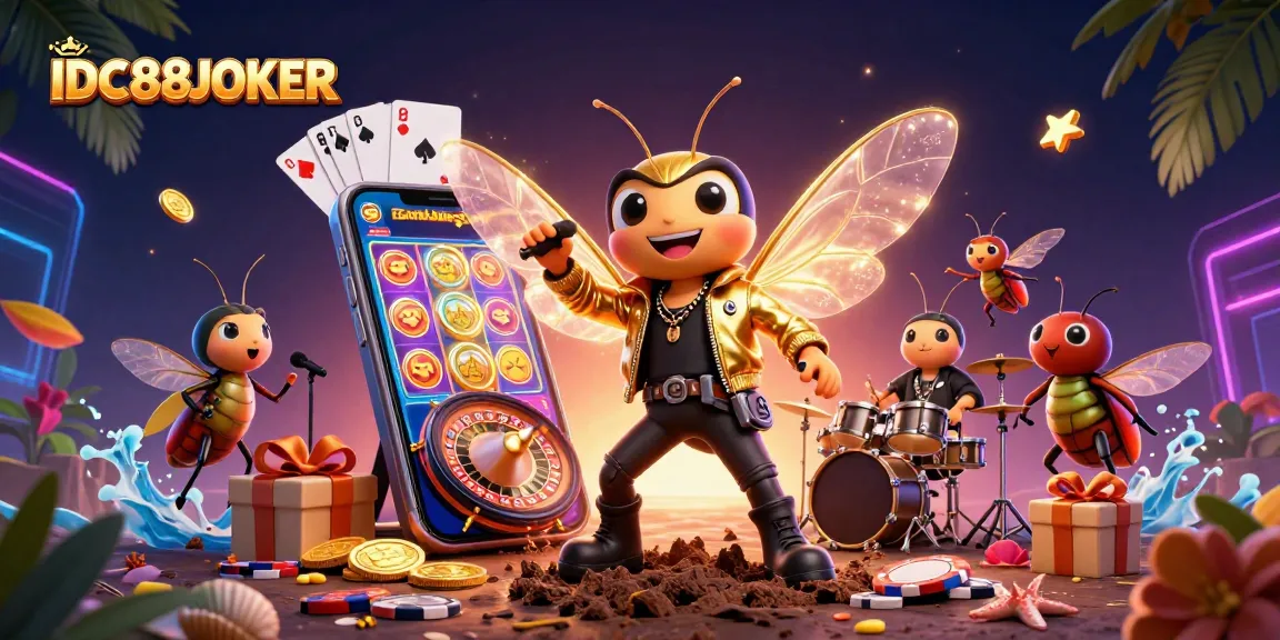Win big at IDC88JOKER with vibrant slot scenes featuring dynamic 3D characters and exciting game elements.