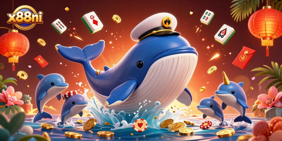 Experience winning thrills at x88ni with a vibrant 3D casino scene featuring joyful characters and lucky symbols.